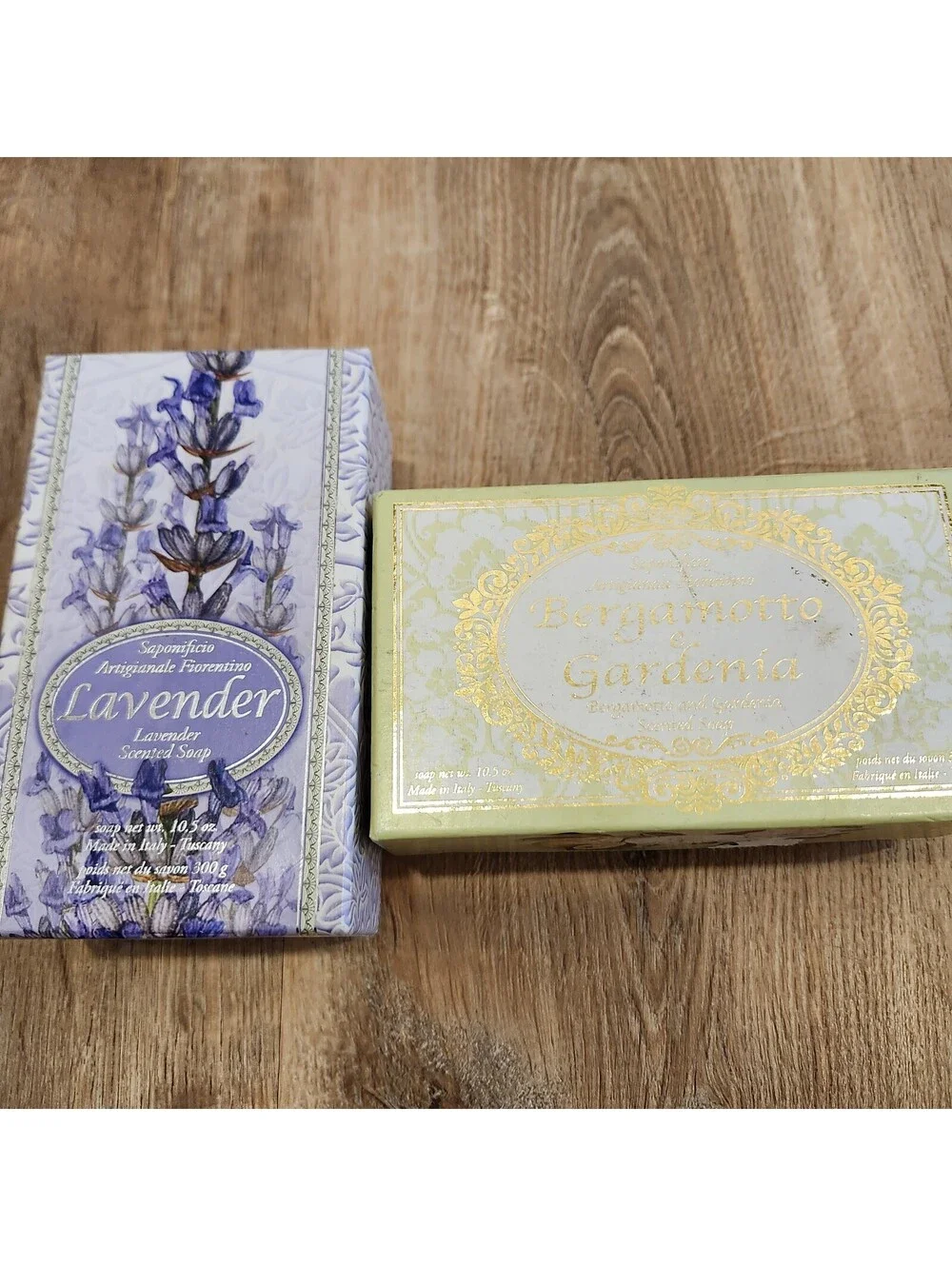 2 Saponificio Artigianale Fiorentino Soap Lavender & Bergamont Gardenia 10.5 oz